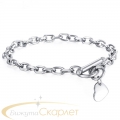 Дамска гривна от медицинска стомана в 3 размера с висулка нежно сърце 1 см - S-G1485