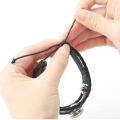 Черна кожена гривна зодия Козирог, регулираща се дължина - S-MG1143